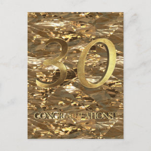 Nummer 30 30e Jubileum Gouden Typografie Briefkaart