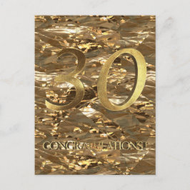 Nummer 30 30e Jubileum Gouden Typografie Briefkaart