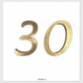 Nummer 30 Faux Gold 30ste Jubileum Sticker (Vel)