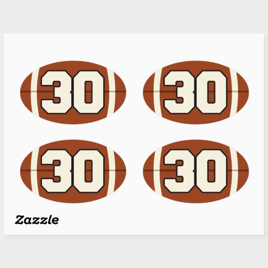 Nummer 30 Football Sticker (Vel)