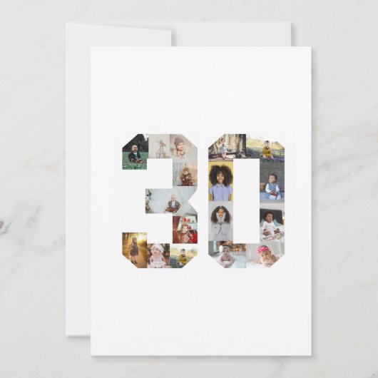 Nummer 30 Fotocollage Bedankkaart (Voorkant)