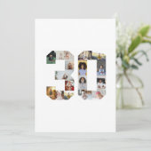 Nummer 30 Fotocollage Bedankkaart (Staand voorkant)