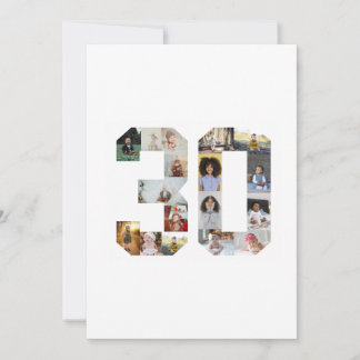 Nummer 30 Fotocollage Bedankkaart