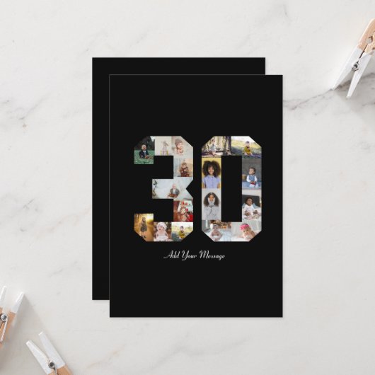 Nummer 30 Fotocollage Kaart (Voorkant / Achterkant in situ)