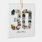 Nummer 30 Fotocollage Keramisch Ornament (Rechts)