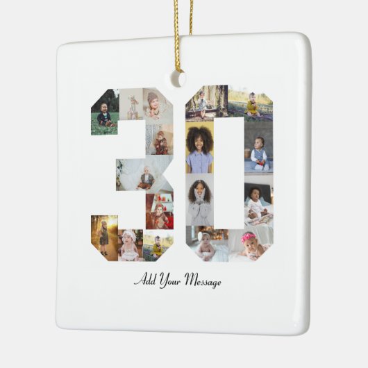 Nummer 30 Fotocollage Keramisch Ornament (Links)