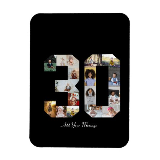 Nummer 30 Fotocollage Magneet (Verticaal)
