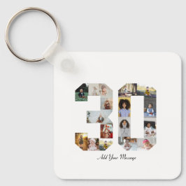 Nummer 30 Fotocollage Sleutelhanger