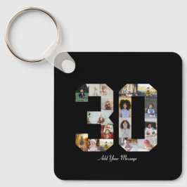 Nummer 30 Fotocollage Sleutelhanger