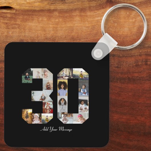 Nummer 30 Fotocollage Sleutelhanger (Achterkant)
