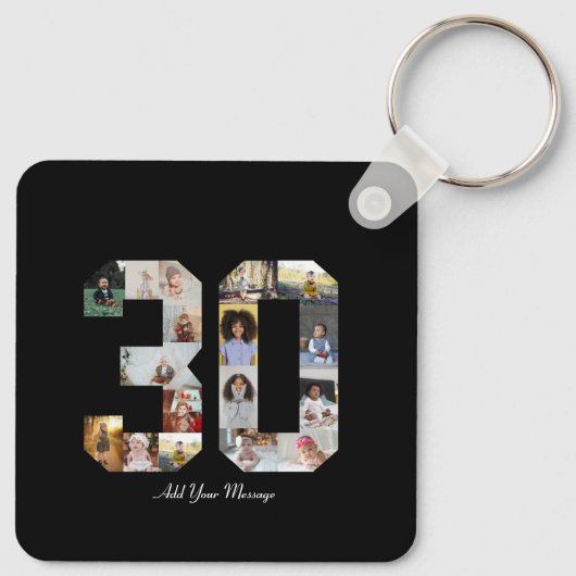 Nummer 30 Fotocollage Sleutelhanger (Achterkant)