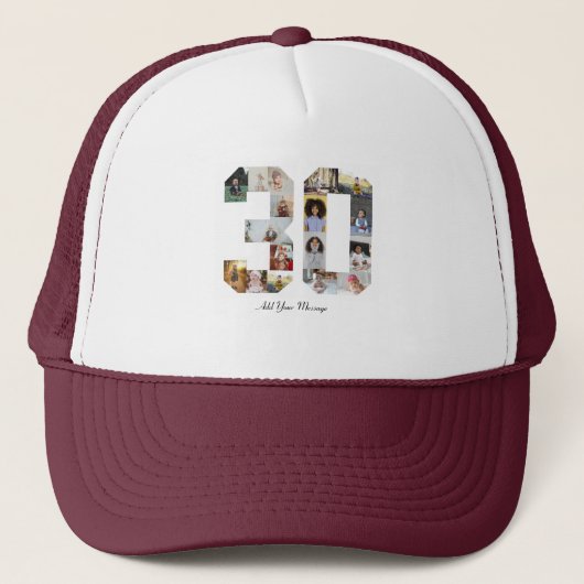 Nummer 30 Fotocollage Trucker Pet (Voorkant)