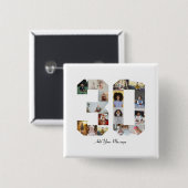 Nummer 30 Fotocollage Vierkante Button 5,1 Cm (Voorkant /achterkant)