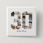 Nummer 30 Fotocollage Vierkante Button 5,1 Cm (Voorkant)