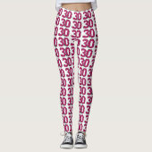 Nummer 30 leggings 30e verjaardag schattige roze r (Voorkant)