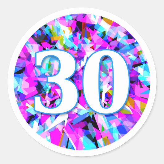 Nummer 30 - ronde Sticker (Voorkant)