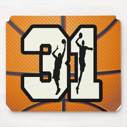 Nummer 31 Basketball Muismat (Voorkant)