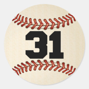 Nummer 31 Honkbal Ronde Sticker