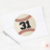 Nummer 31 Honkbal Ronde Sticker (Envelop)
