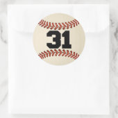 Nummer 31 Honkbal Ronde Sticker (Tas)