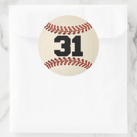 Nummer 31 Honkbal Ronde Sticker (Tas)