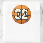 Nummer 32 Basketball Ronde Sticker (Tas)