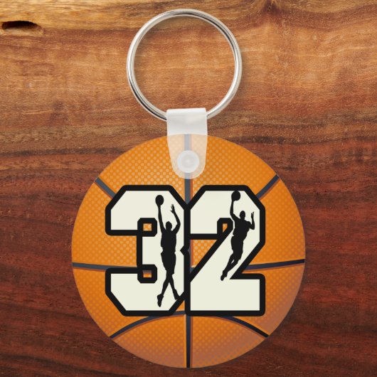 Nummer 32 Basketball Sleutelhanger (Voorkant)