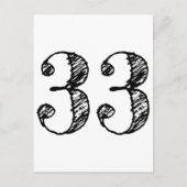 Nummer 33 - 33 Manuscript Leeftijd Uitnodiging Briefkaart (Voorkant)