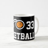 Nummer 33 basketbalkoffie-mok |  koffiemok (Voorkant rechts)