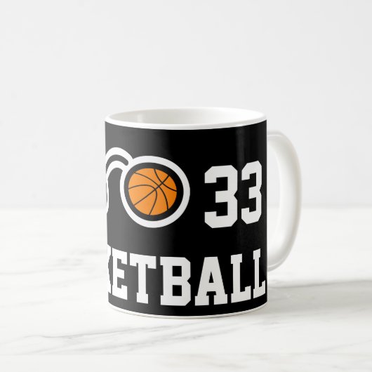 Nummer 33 basketbalkoffie-mok |  koffiemok (Voorkant rechts)