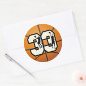 Nummer 33 Basketball Ronde Sticker (Envelop)
