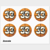Nummer 33 Basketball Ronde Sticker (Vel)