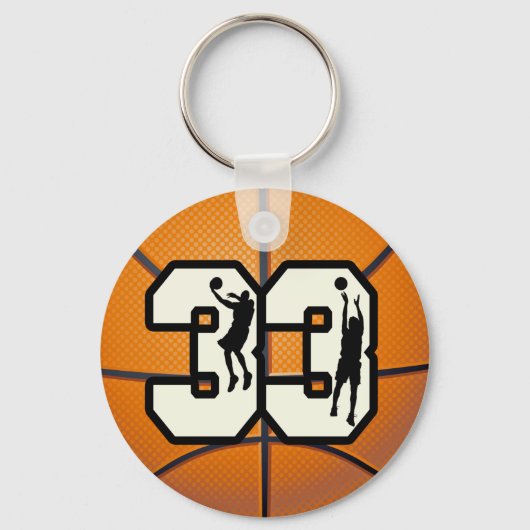 Nummer 33 Basketball Sleutelhanger (Voorkant)