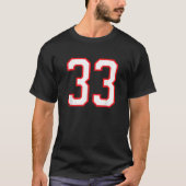 Nummer 33 Drieëndertig Sport Jersey Wit Rood 33e T-shirt (Voorkant)
