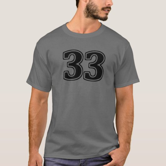 Nummer 33 Drieëndertig voorzijde T-shirt (Voorkant)