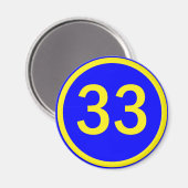 nummer 33 in een cirkel magneet (Voorkant / Achterkant)