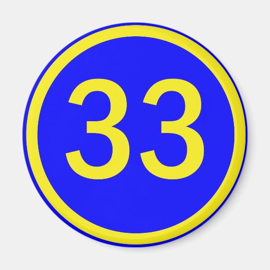 nummer 33 in een cirkel magneet (Voorkant)
