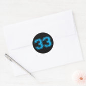 Nummer 33 Varsity Distressed Sport Team PL Ronde Sticker (Envelop)