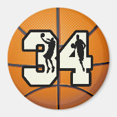 Nummer 34 Basketball Magneet (Voorkant)