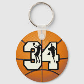Nummer 34 Basketball Sleutelhanger (Voorkant)
