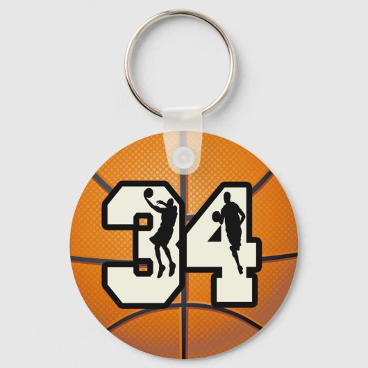 Nummer 34 Basketball Sleutelhanger (Voorkant)
