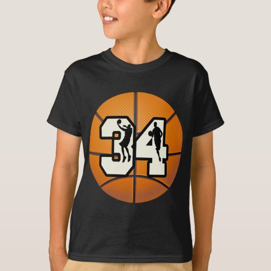 Nummer 34 Basketball T-shirt (Voorkant)
