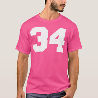 Nummer 34 Sport Jersey Speler 34 Fan Front Print T-shirt