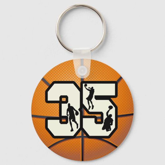 Nummer 35 Basketball Sleutelhanger (Voorkant)