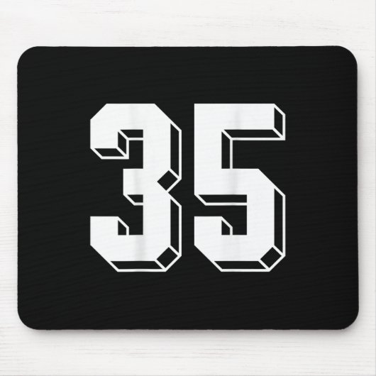 Nummer 35 Ckside - Retro 80s 90s Teamtrui Genummer Muismat (Voorkant)