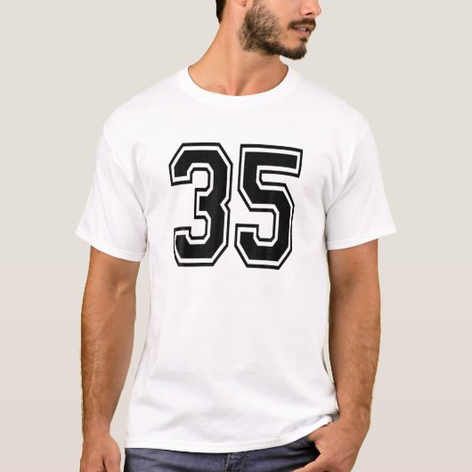 Nummer 35 SportJersey Player Uniform Number 35th T-shirt (Voorkant)
