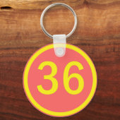 nummer 36 in een cirkel sleutelhanger (Voorkant)