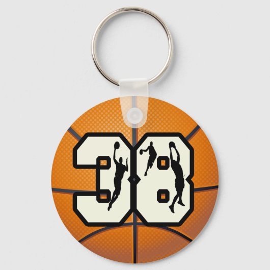 Nummer 38 Basketball Sleutelhanger (Voorkant)
