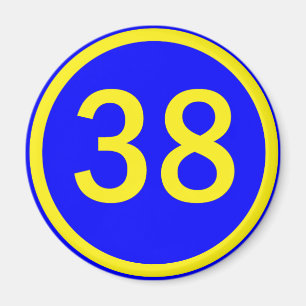 nummer 38 in een cirkel magneet