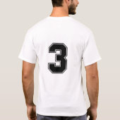 Nummer 3 backside print t-shirt (Achterkant)